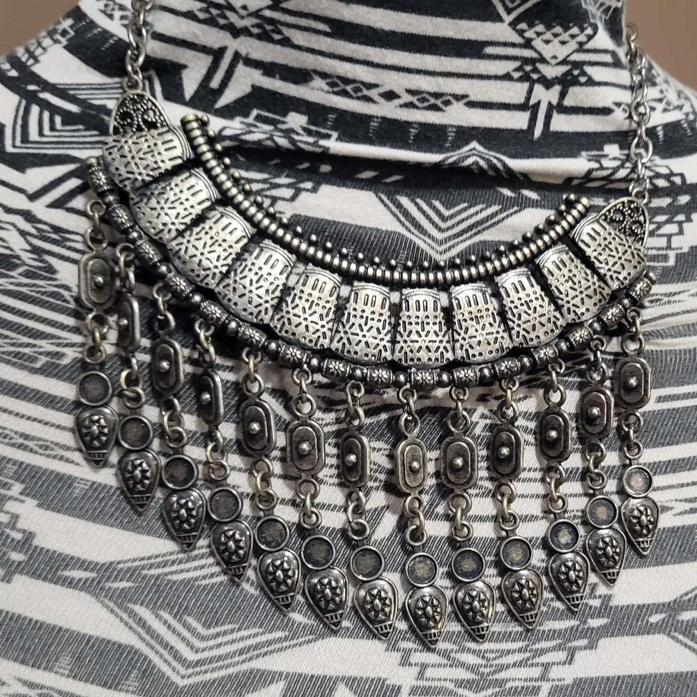 Gypsy Coin Tribal Style Necklace & Earring Set